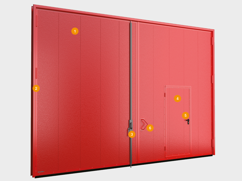 1246Распашные противопожарные ворота EI90